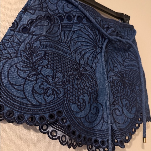 Zimmermann Coco Embroidered Denim Shorts - Picture 4 of 7